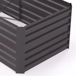 New Hævet Havebed, 180x90x59 cm, Mørkegrå Plantningsbænke