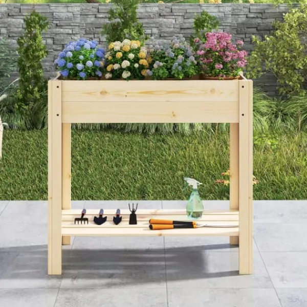 Sale Hævet Havebed, 81x37x77 cm, Naturlig Plantningsbænke