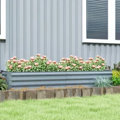 Plantningsbænke^Hævet Havebed, 180x90x30 cm, Sølv