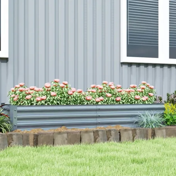 Plantningsbænke^Hævet Havebed, 180x90x30 cm, Sølv