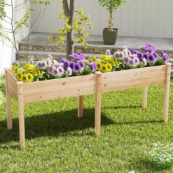 Plantningsbænke^Hævet Havebed, 73x23x30cm, Gul