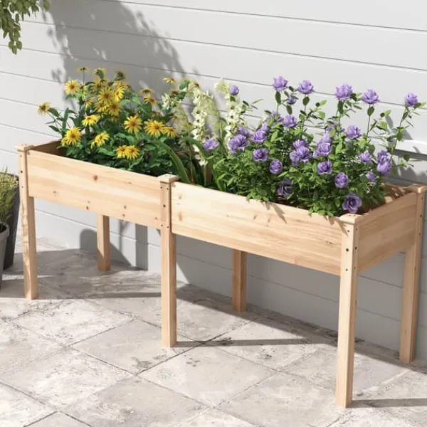 Plantningsbænke^Hævet Havebed, 73x23x30cm, Gul