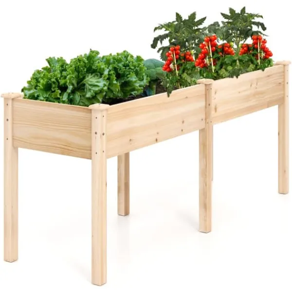 Plantningsbænke^Hævet Havebed, 73x23x30cm, Gul