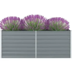 Best Hævet havekasse i galvaniseret stål 160x80x45 cm | Farve: Grå Krukker & Plantebeholdere