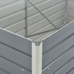 Best Hævet havekasse i galvaniseret stål 160x80x45 cm | Farve: Grå Krukker & Plantebeholdere