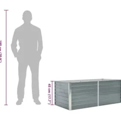 Best Hævet havekasse i galvaniseret stål 160x80x45 cm | Farve: Grå Krukker & Plantebeholdere