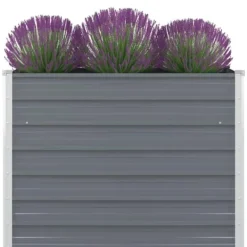 Plantningsbænke^Hævet havekasse i galvaniseret stål - Dyb og robust | Størrelse: 100x100x77 cm | Farve: Grå