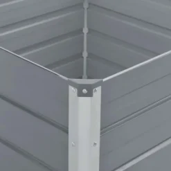 Plantningsbænke^Hævet havekasse i galvaniseret stål - Dyb og robust | Størrelse: 100x100x77 cm | Farve: Grå