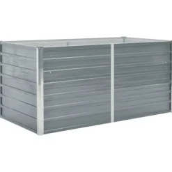 Plantningsbænke^Hævet havekasse i gråt galvaniseret stål - Slidstærk & stilfuld | Størrelse: 160x80x77 cm