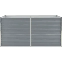 Plantningsbænke^Hævet havekasse i gråt galvaniseret stål - Slidstærk & stilfuld | Størrelse: 160x80x77 cm