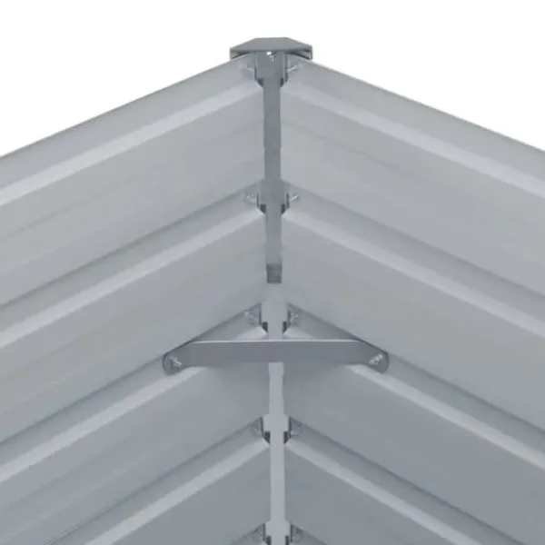 Plantningsbænke^Hævet havekasse i gråt galvaniseret stål - Slidstærk & stilfuld | Størrelse: 160x80x77 cm