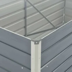 Plantningsbænke^Hævet havekasse i gråt galvaniseret stål - Slidstærk & stilfuld | Størrelse: 160x80x77 cm