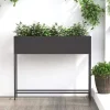 Plantningsbænke^Hævet haveplantekasse i stål - Rektangulær design | Størrelse: 100x26x82 cm | Farve: Sort
