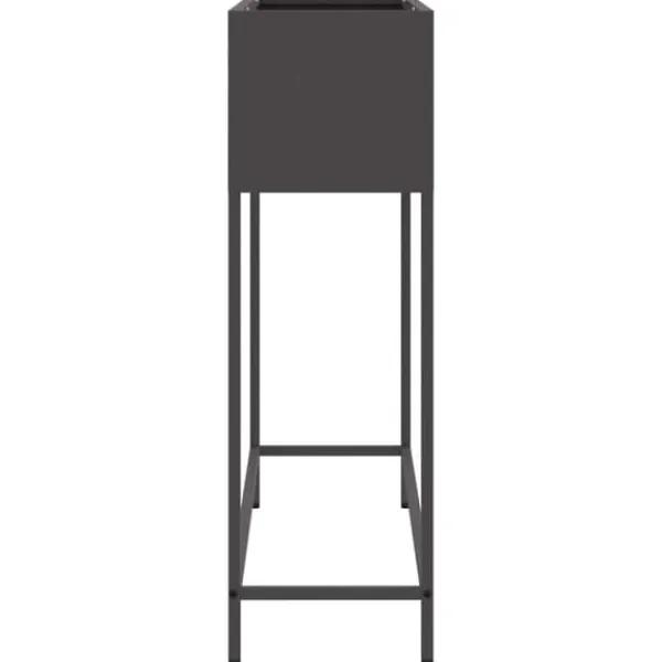 Plantningsbænke^Hævet haveplantekasse i stål - Rektangulær design | Størrelse: 100x26x82 cm | Farve: Sort