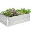 Discount Hævet højbede, 180x90x59 cm, Sølv Plantningsbænke