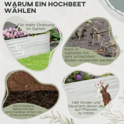 Discount Hævet højbede, 180x90x59 cm, Sølv Plantningsbænke
