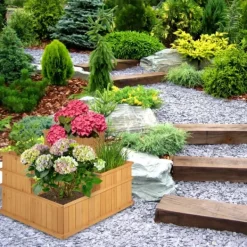 Plantningsbænke^Hævet plantebed, 61x81x81 cm, Natur, Træ