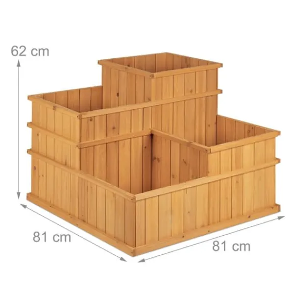 Plantningsbænke^Hævet plantebed, 61x81x81 cm, Natur, Træ