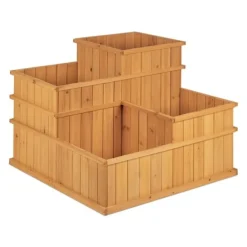 Plantningsbænke^Hævet plantebed, 61x81x81 cm, Natur, Træ