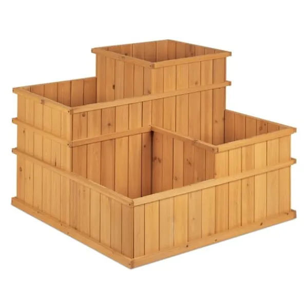 Plantningsbænke^Hævet plantebed, 61x81x81 cm, Natur, Træ