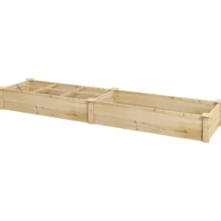 Plantningsbænke^Hævet plantebed, 237x60x25 cm, naturlig