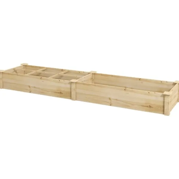 Plantningsbænke^Hævet plantebed, 237x60x25 cm, naturlig
