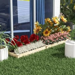 Plantningsbænke^Hævet plantebed, 237x60x25 cm, naturlig