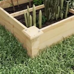 Plantningsbænke^Hævet plantebed, 237x60x25 cm, naturlig