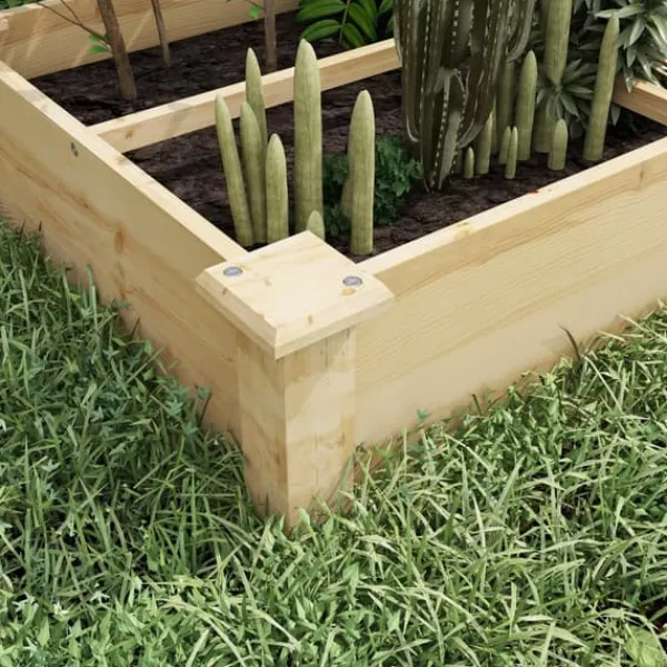 Plantningsbænke^Hævet plantebed, 237x60x25 cm, naturlig