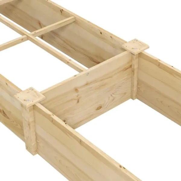 Plantningsbænke^Hævet plantebed, 237x60x25 cm, naturlig