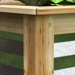 Sale Hævet plantebed, 45x45x30 cm, Sølv,Natur Plantningsbænke