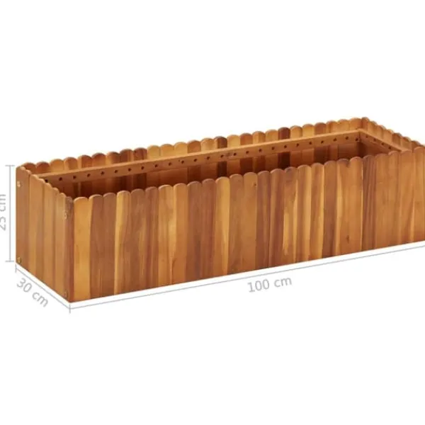 Plantningsbænke^Hævet plantekasse - Massivt akacietræ | Størrelse: 100x30x25 cm