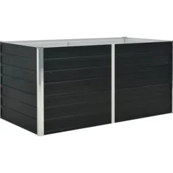 Discount Hævet plantekasse i galvaniseret stål - Holdbar og stilfuld | Størrelse: 160x80x77 cm | Farve: Antracitgrå Plantningsbænke