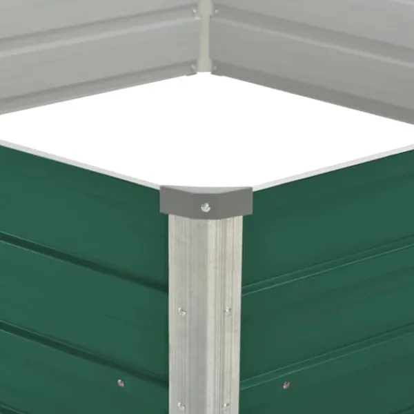 Outlet Hævet plantekasse i galvaniseret stål - Højbed | Størrelse: 129x129x46 cm | Farve: Grøn Krukker & Plantebeholdere