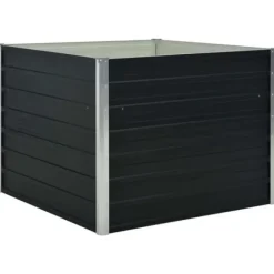 New Hævet plantekasse i galvaniseret stål - Moderne højbed | Størrelse: 100x100x77 cm | Farve: Antracitgrå Krukker & Plantebeholdere