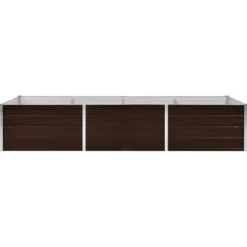 Clearance Hævet plantekasse i galvaniseret stål - Tilhaven | Størrelse: 240x80x45 cm | Farve: Brun Plantningsbænke