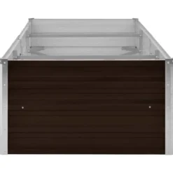 Clearance Hævet plantekasse i galvaniseret stål - Tilhaven | Størrelse: 240x80x45 cm | Farve: Brun Plantningsbænke