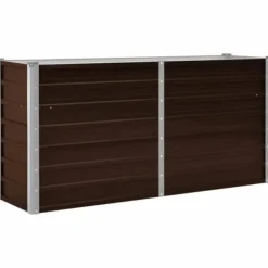 Plantningsbænke^Hævet plantekasse i galvaniseret stål - 160x40x77 cm | Farve: Brun