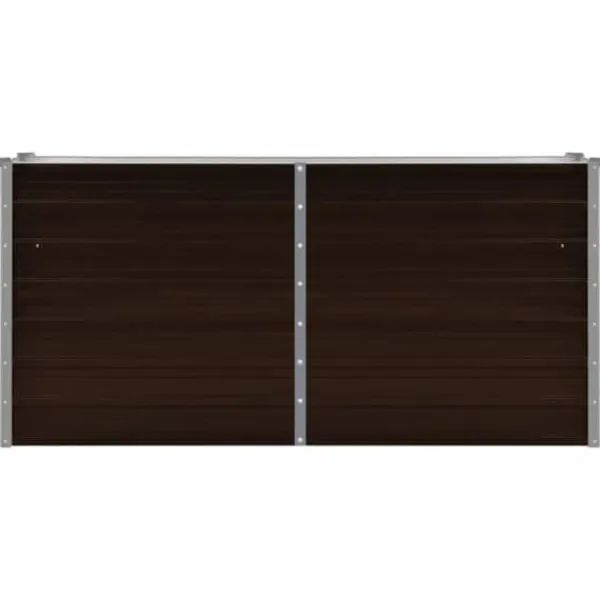 Plantningsbænke^Hævet plantekasse i galvaniseret stål - 160x40x77 cm | Farve: Brun