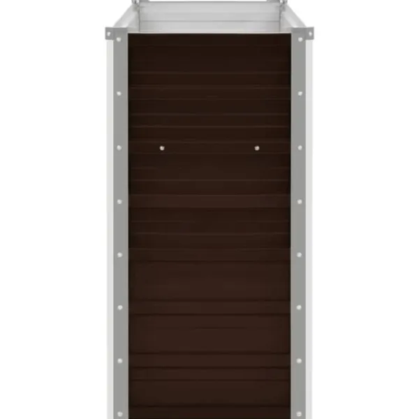 Plantningsbænke^Hævet plantekasse i galvaniseret stål - 160x40x77 cm | Farve: Brun