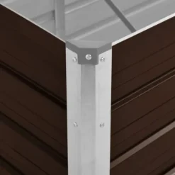 Plantningsbænke^Hævet plantekasse i galvaniseret stål - 160x40x77 cm | Farve: Brun