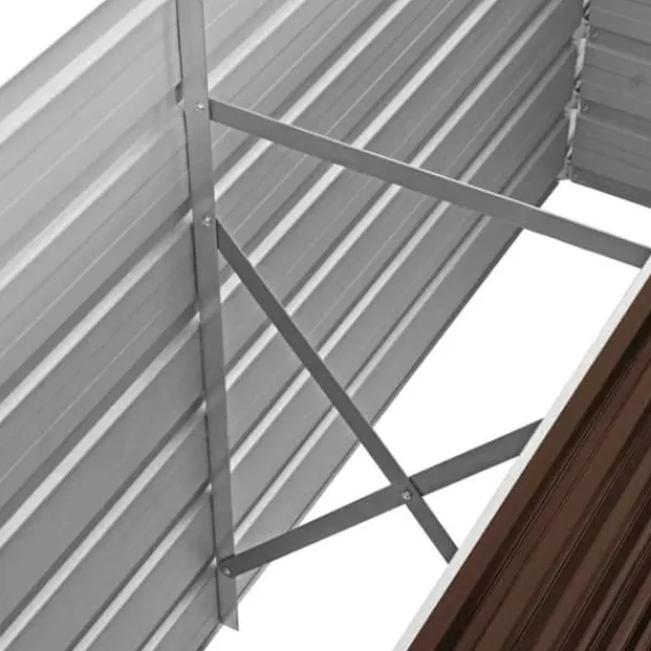 Plantningsbænke^Hævet plantekasse i galvaniseret stål - 160x40x77 cm | Farve: Brun