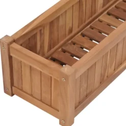 Plantningsbænke^Hævet plantekasse i massivt teaktræ | Størrelse: 200x30x25 cm
