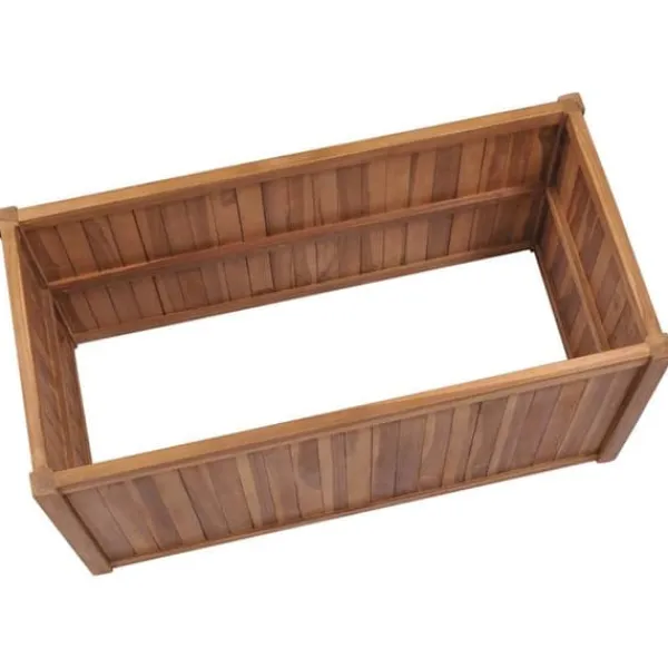 Best Hævet plantekasse i massivt teaktræ | Størrelse: 100x50x70 cm Plantningsbænke