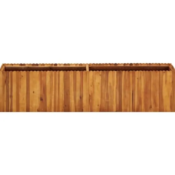 Plantningsbænke^Hævet plantekasse i massivt akacietræ - Rustikt design | Størrelse: 200x30x50 cm
