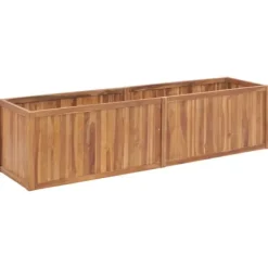Plantningsbænke^Hævet plantekasse i teaktræ - Holdbart højbed | Størrelse: 200x50x50 cm