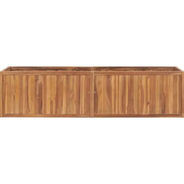 Plantningsbænke^Hævet plantekasse i teaktræ - Holdbart højbed | Størrelse: 200x50x50 cm