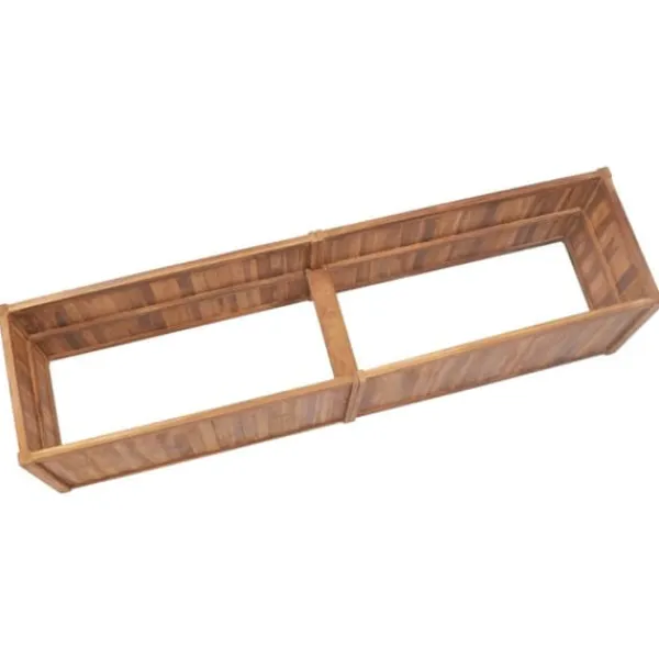 Plantningsbænke^Hævet plantekasse i teaktræ - Holdbart højbed | Størrelse: 200x50x50 cm