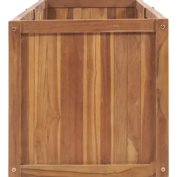 Plantningsbænke^Hævet plantekasse i teaktræ - Holdbart højbed | Størrelse: 200x50x50 cm