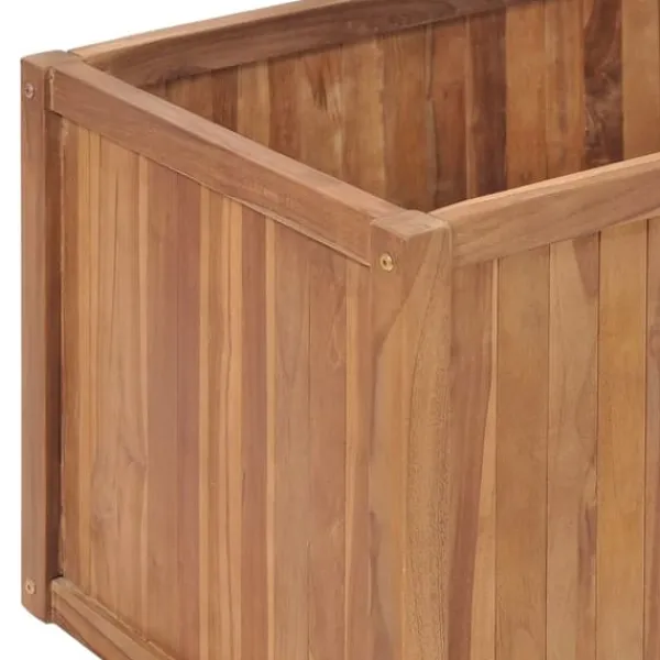 Plantningsbænke^Hævet plantekasse i teaktræ - Holdbart højbed | Størrelse: 200x50x50 cm
